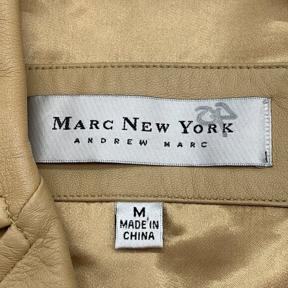 Marc New York Camel Leather Collared Jacket - Picture 4 of 7